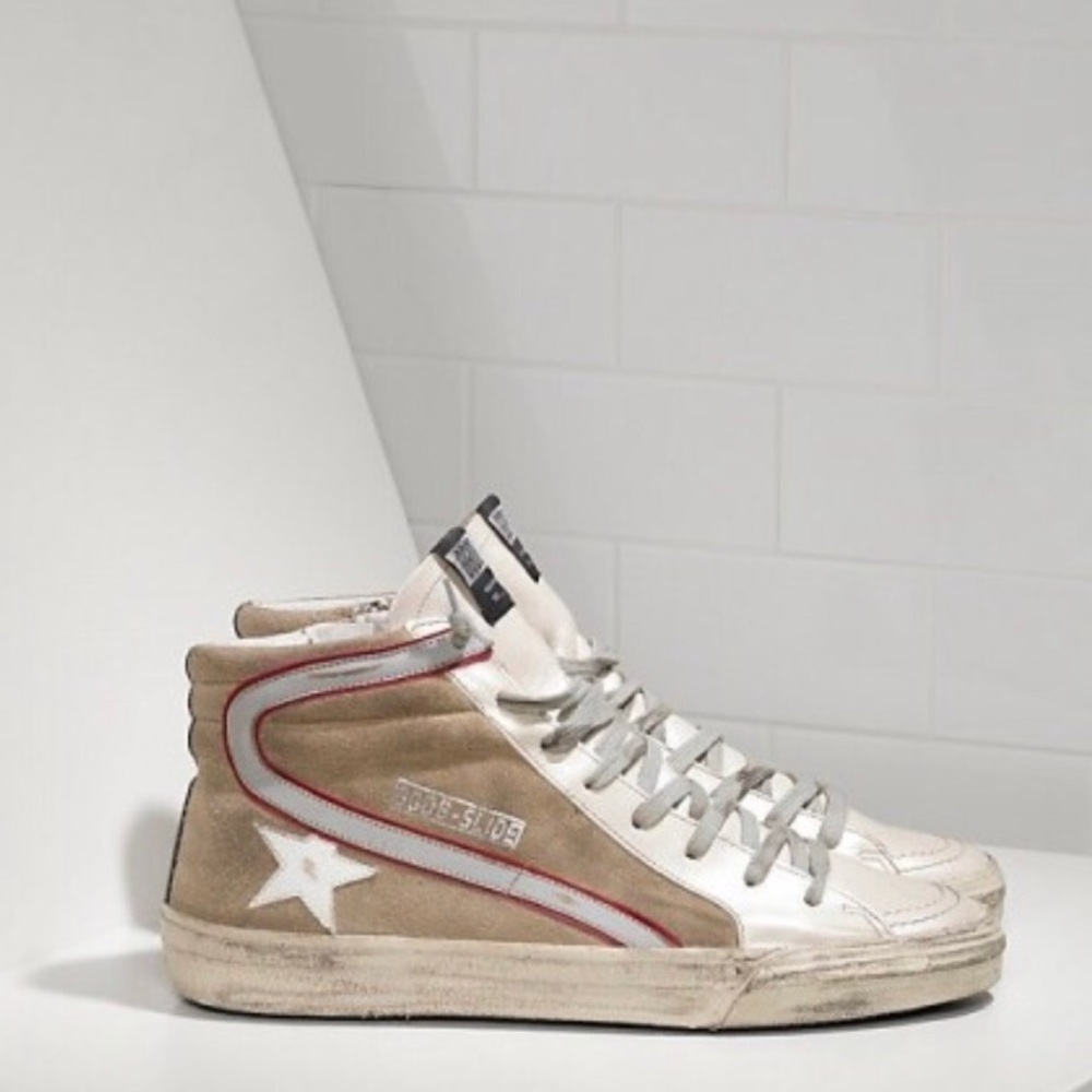 Used- Golden goose slide suede/ leather sneakers